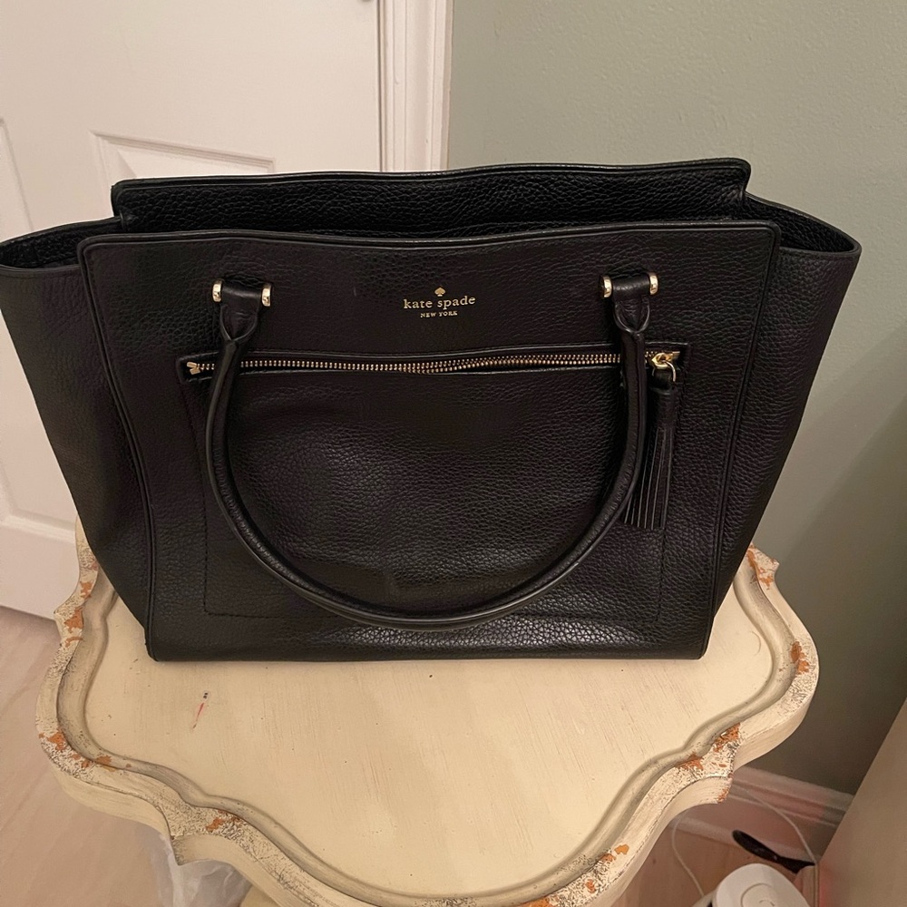 Kate Spade Black Pebbled Leather Tote